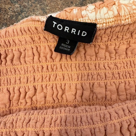 Torrid slub smocked floral tube top babydoll size 3X plus size - Picture 6 of 9